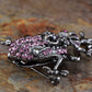 Pink Mom Frog Ribbon Bow Brooch Pin