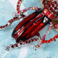 Handpainted Enamel Ruby Red Color Beetle Insect Bug Lapel Pin Brooch