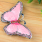 Antique Pink Pearlescent Bug Eyed Butterfly Brooch Pin