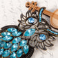 Sapphire Feather Owl Bird Pin Brooch