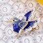 Accented Enamel Painted Winged Bird Pin Brooch