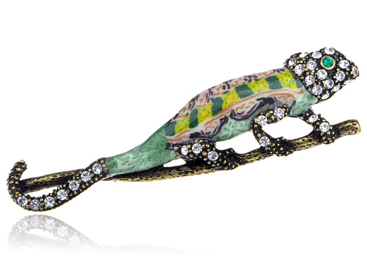 Epoxy Enamel Painted Lizard Animal Jewelry Pin Brooch