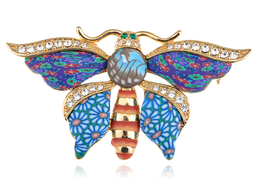 Captivating Colorful Fimo Paint Butterfly Pin Brooch