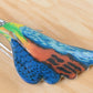 Colorful Painted Epoxy Prideful Peacock Bird Jewelry Pin Brooch