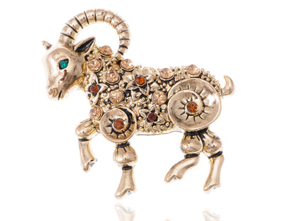 Multicoloured Accented D Buck Pin Brooch