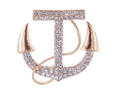Contemporary Accented Anchor Pin Brooch