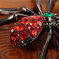 Gun Red Gothic Halloween Creepy Spider Brooch Pin
