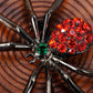 Gun Red Gothic Halloween Creepy Spider Brooch Pin