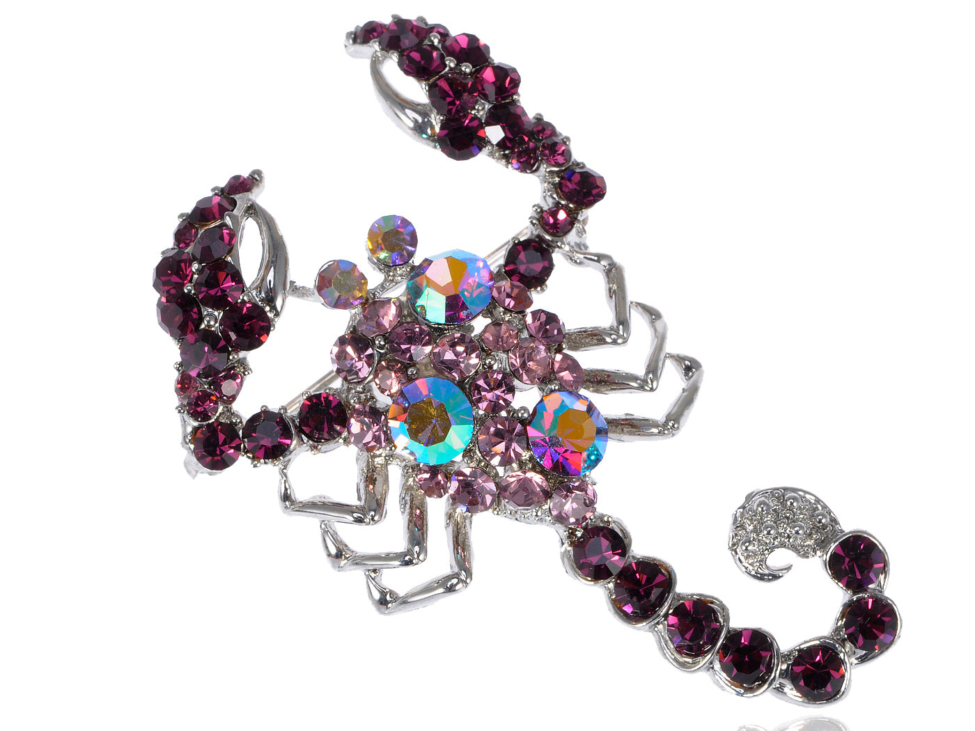 Amethyst Purple Czech Scorpion Jewelry Pin Brooch
