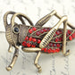 Antique Red Grasshopper Cricket Insect Brooch Pin