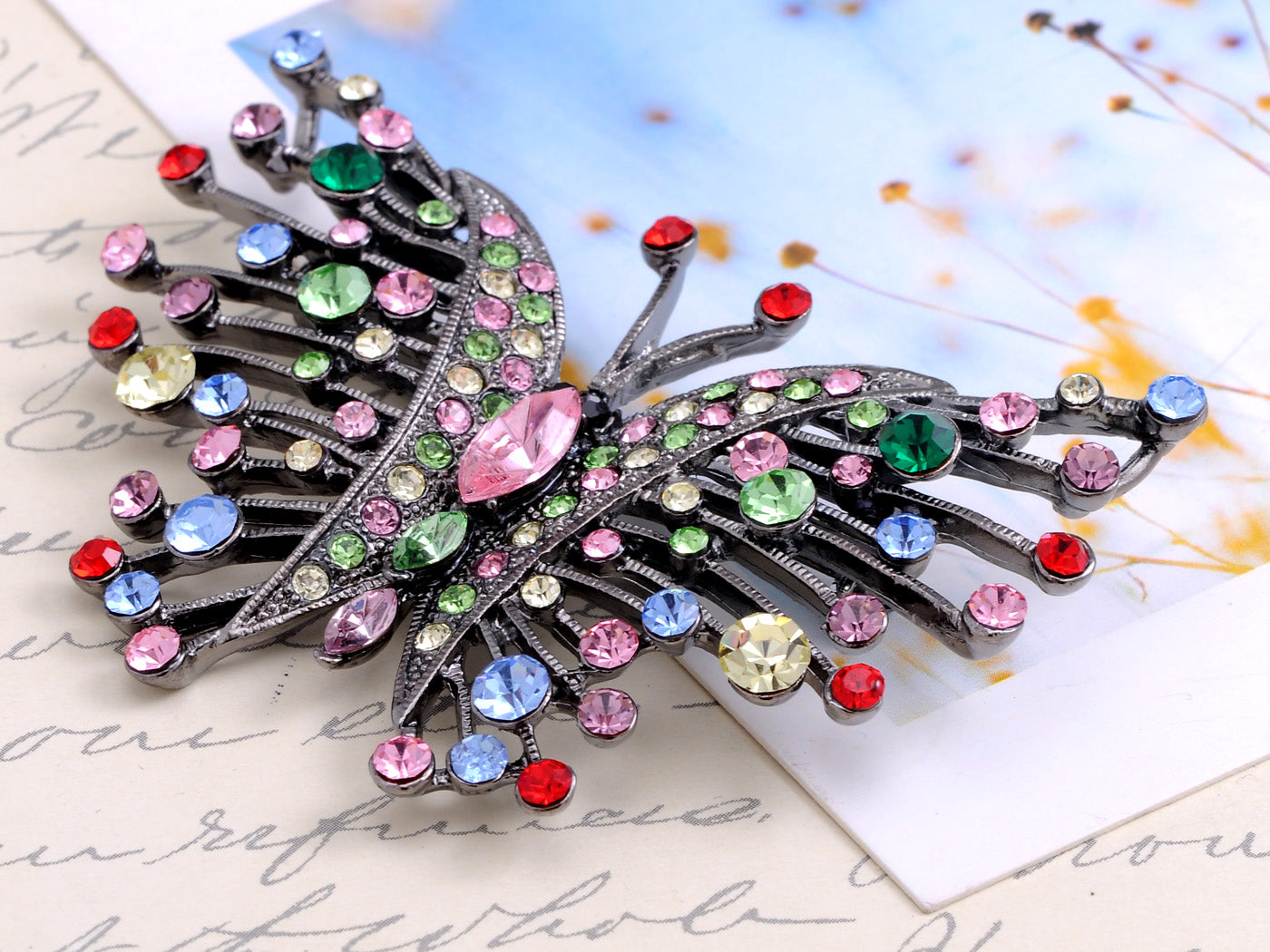 Irresistible Multi Color Butterfly Brooch Pin