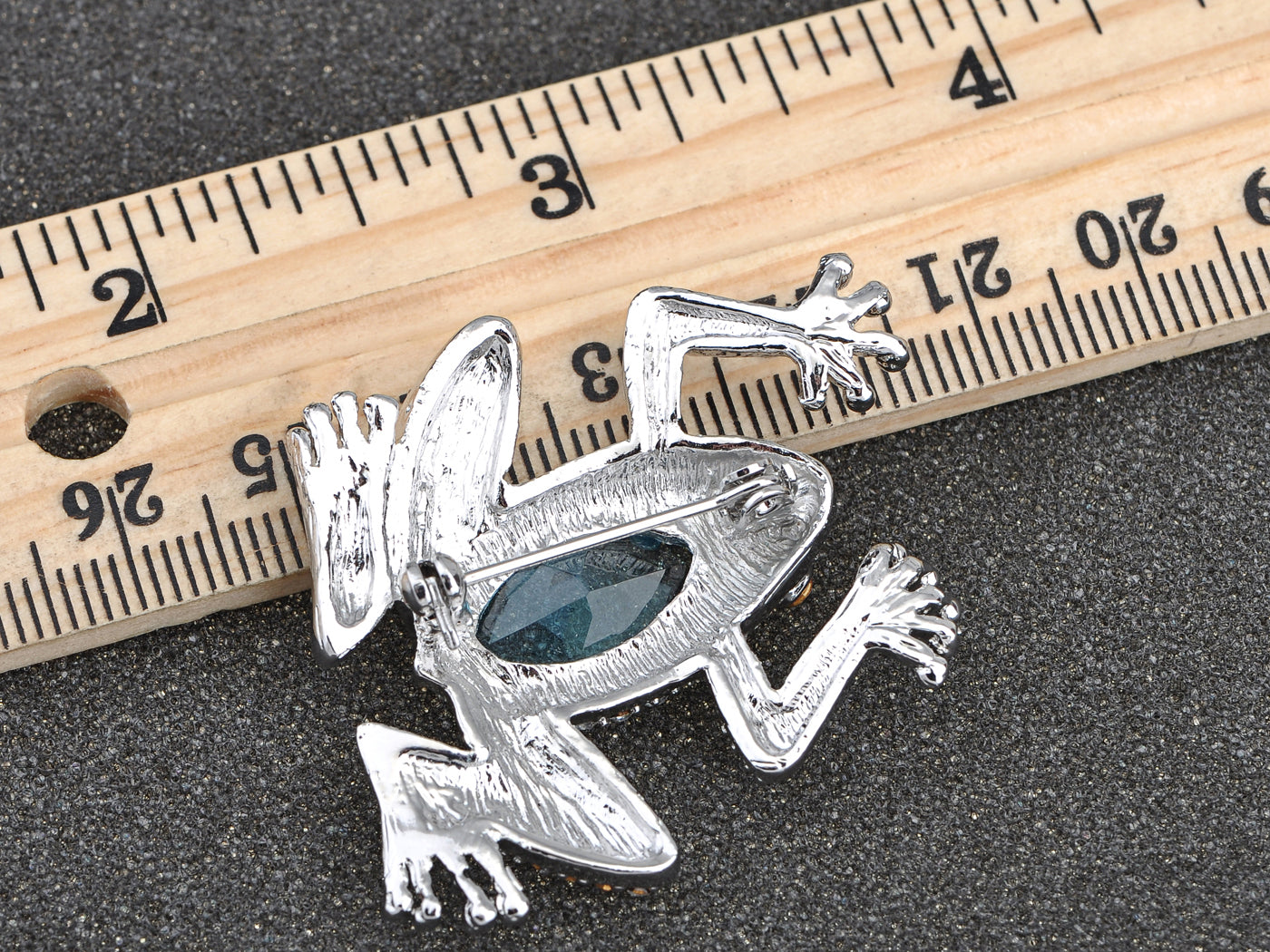 Czech Emerald Frog Jewelry Pin Brooch
