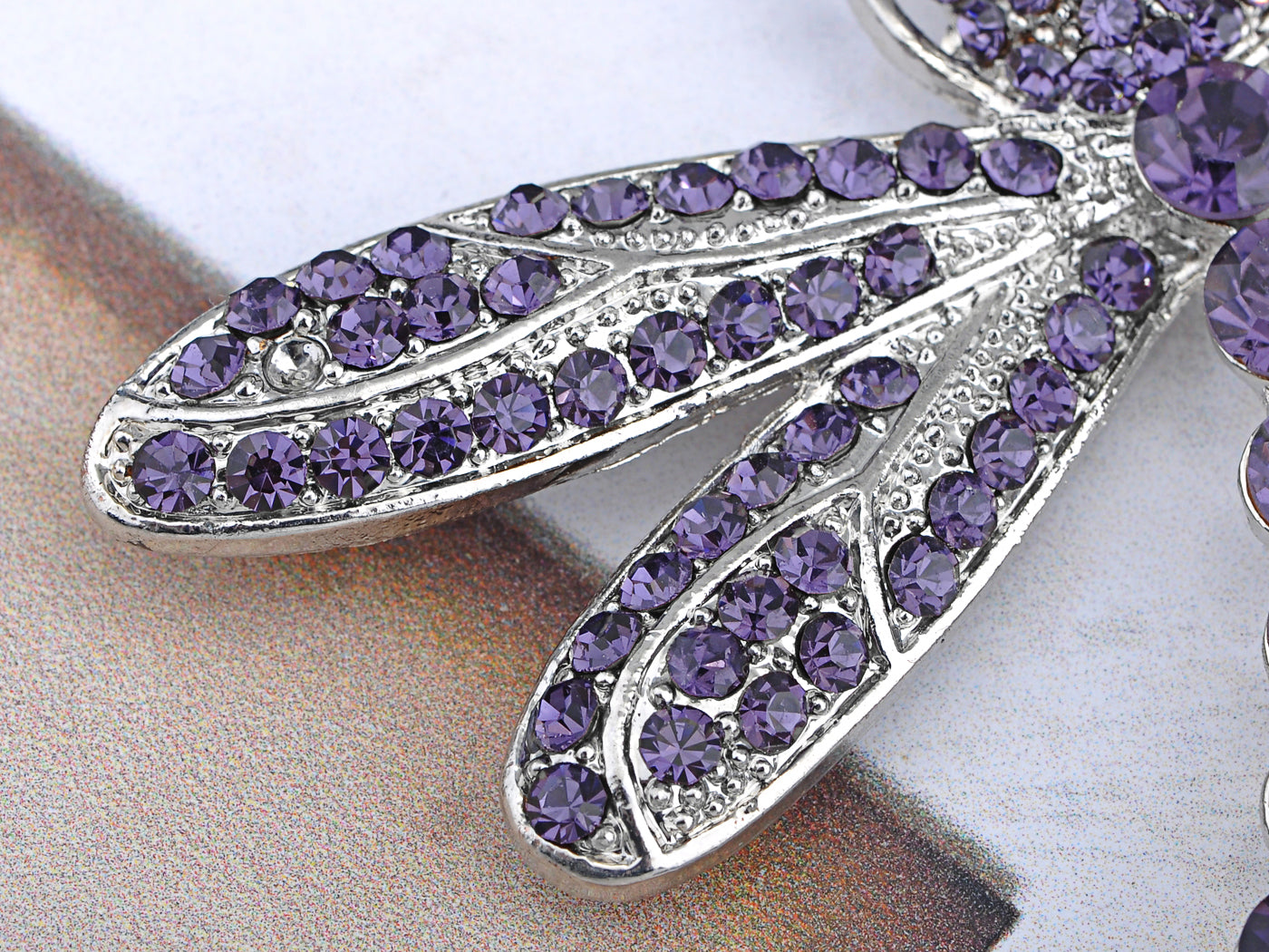 Captivating Amethyst Dragonfly Jewelry Pin Brooch