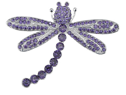Captivating Amethyst Dragonfly Jewelry Pin Brooch