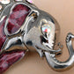Nickel Iridescent Pearlescent Maroon Elephant Brooch Pin