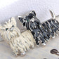 Black White Shih Tzu Terrier Dog Puppy Love Enamel Cartoon Furry Animal Brooch Pin