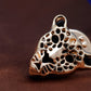 Contemporary Black Enamel Leopard Face Pin Brooch
