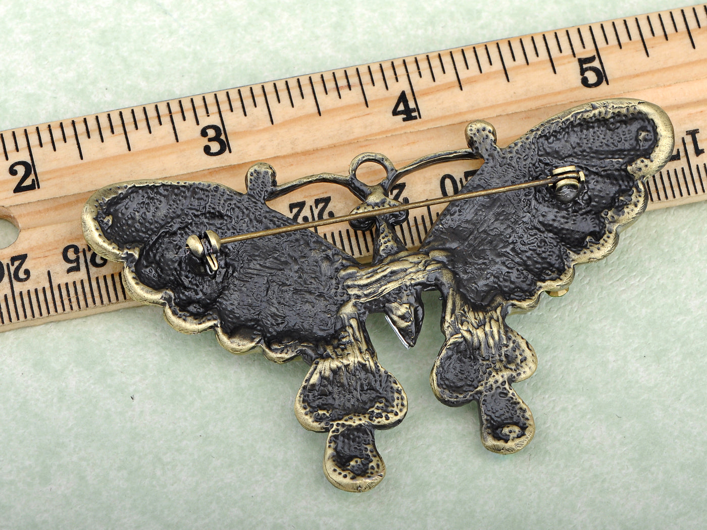 Gun Green Antique Vintage Butterfly Brooch Pin
