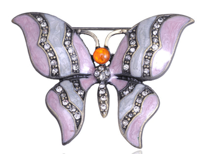 Rose Pink Pastel Enamel Butterfly Pin Brooch