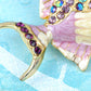 Light Purple Pearlescent Flounder Fish Brooch Pin