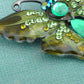 Antique Green Vintage Butterfly Brooch Pin