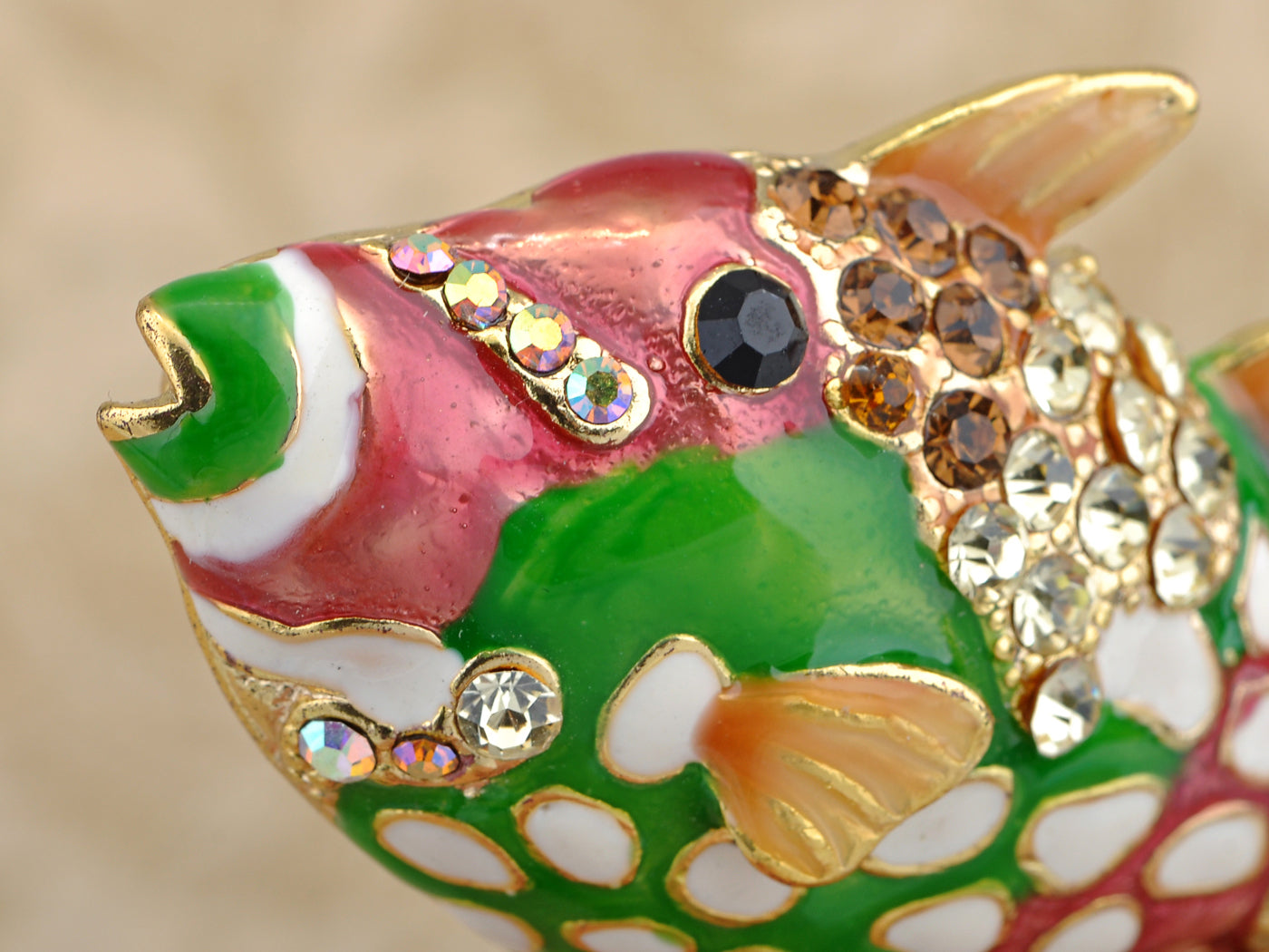 Multicolored Green Red Tropical Nautical Fish Brooch Pin