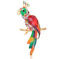 Green Enamel Tropical Parrot Bird Brooch Pin