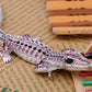 Amethyst Purple Colored Alligator Crocodile Brooch Pin