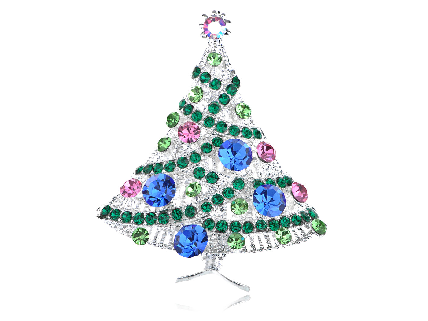 Christmas Joy Frost Lit Tree Ornament Pin Brooch