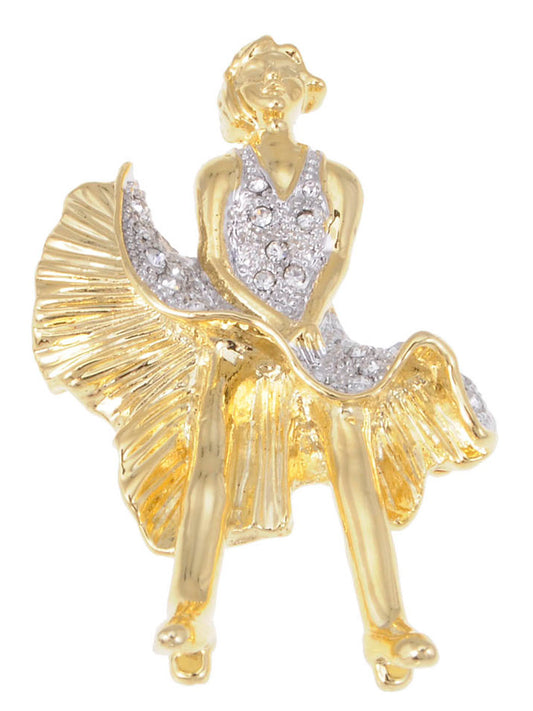 Gold Marilyn Monroe Keepsake Souvenir Pin Brooch