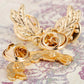2 Pcs Flower With Leaves Pin Brooch