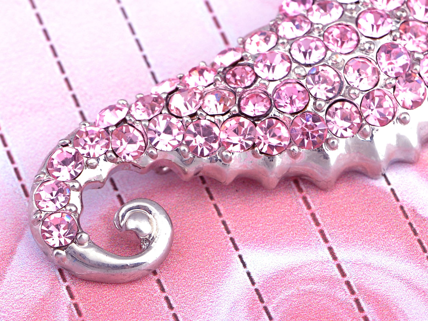 Pink Light Rose Jewel Baby Sea Horse Fish Pin Brooch