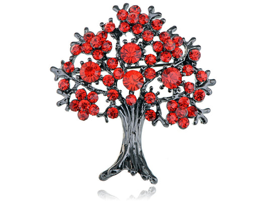 Gun Orange Red Apple Fruit Floral Tree Brooch Pin
