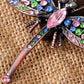Art Noueveau Antique Copper Multi Color Dragonfly Pin Brooch