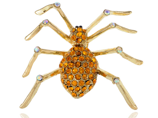 Topaz Spider Bug Pin Brooch