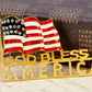 Stripes Enamel God Bless America Usa Flag Brooch Pin