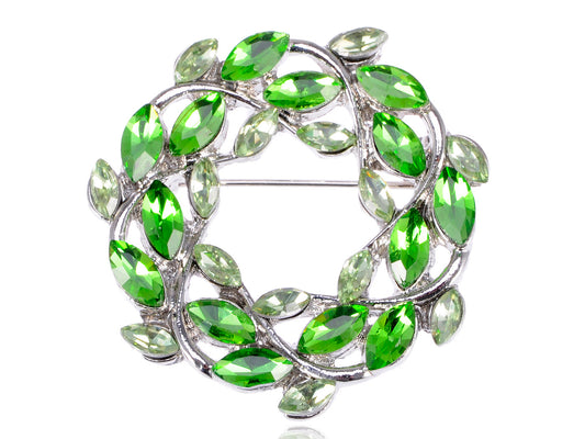 Green Fresh Spring Leaves Pin Brooch