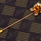 Copper Brown Flower Rose Leaves Single Pin Brooch