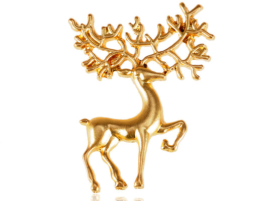 Big Horned Reindeer Single Pin Brooch