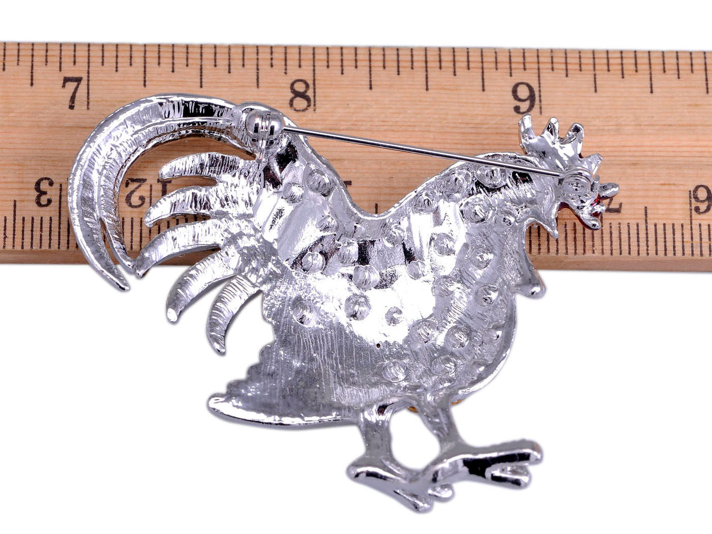 Multi Colored Chicken Rooster Hen Brooch Pin