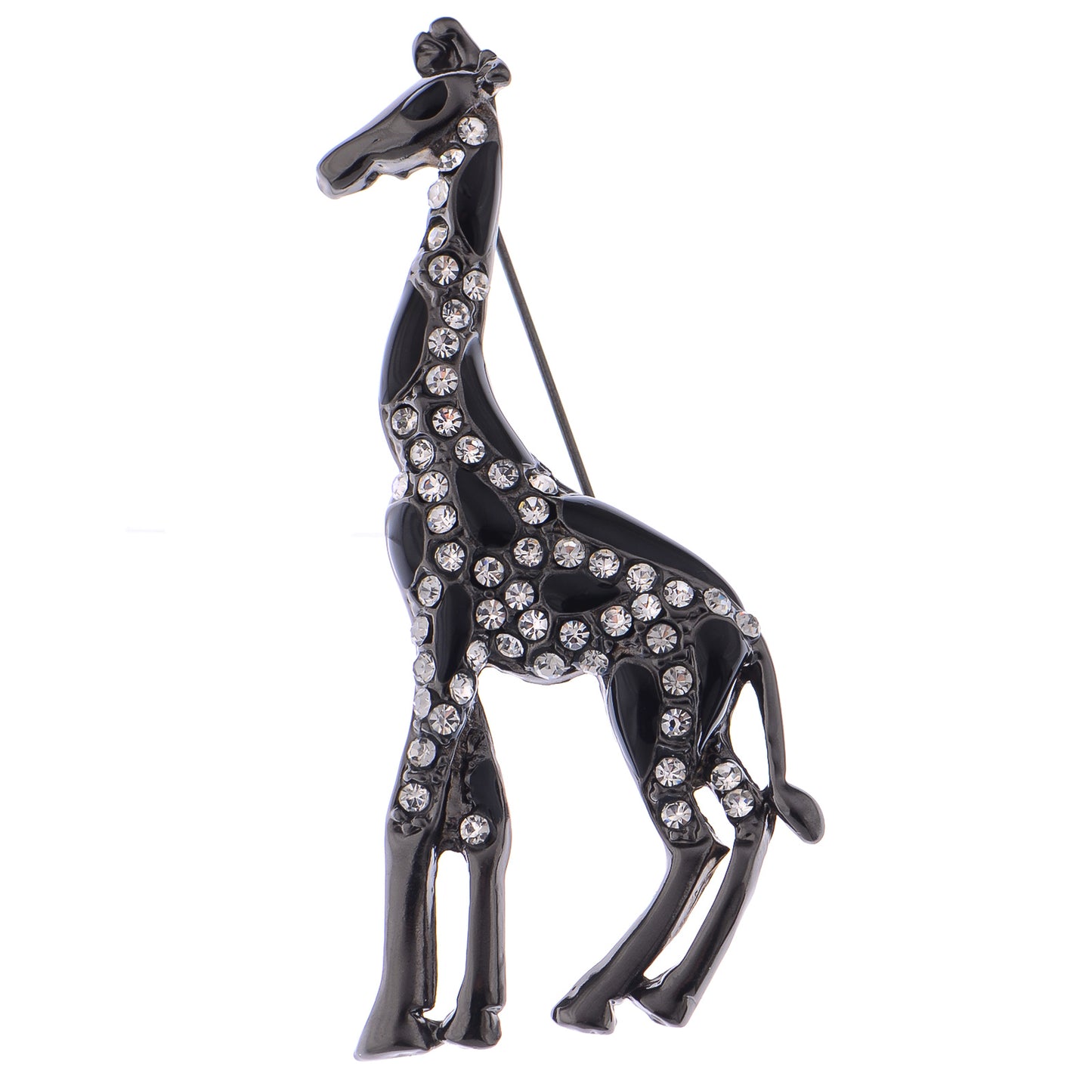 Gun Black Classic Giraffe Brooch Pin
