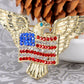 Patriotic American Eagle Usa Flag Brooch Pin