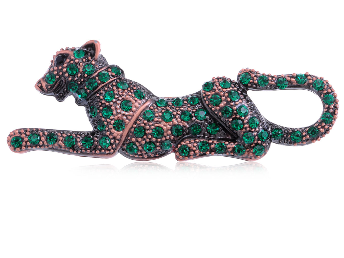 Reproduct Emerald Green Leopard Pin Style Brooch