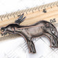 Black Enamel Democrat Donkey Mule Cartoon Animal Convertible To Pendant Brooch Pin
