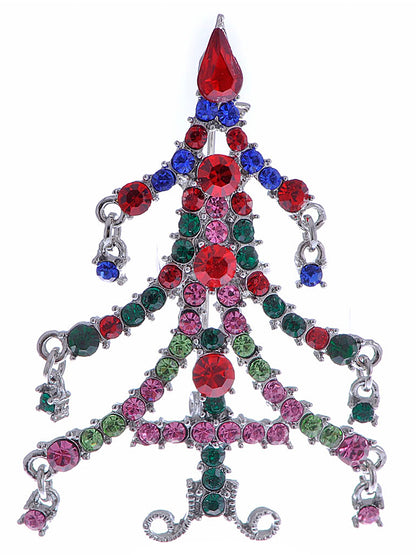 Magnificent Merry Christmas Tree Holiday Season Pin Brooch