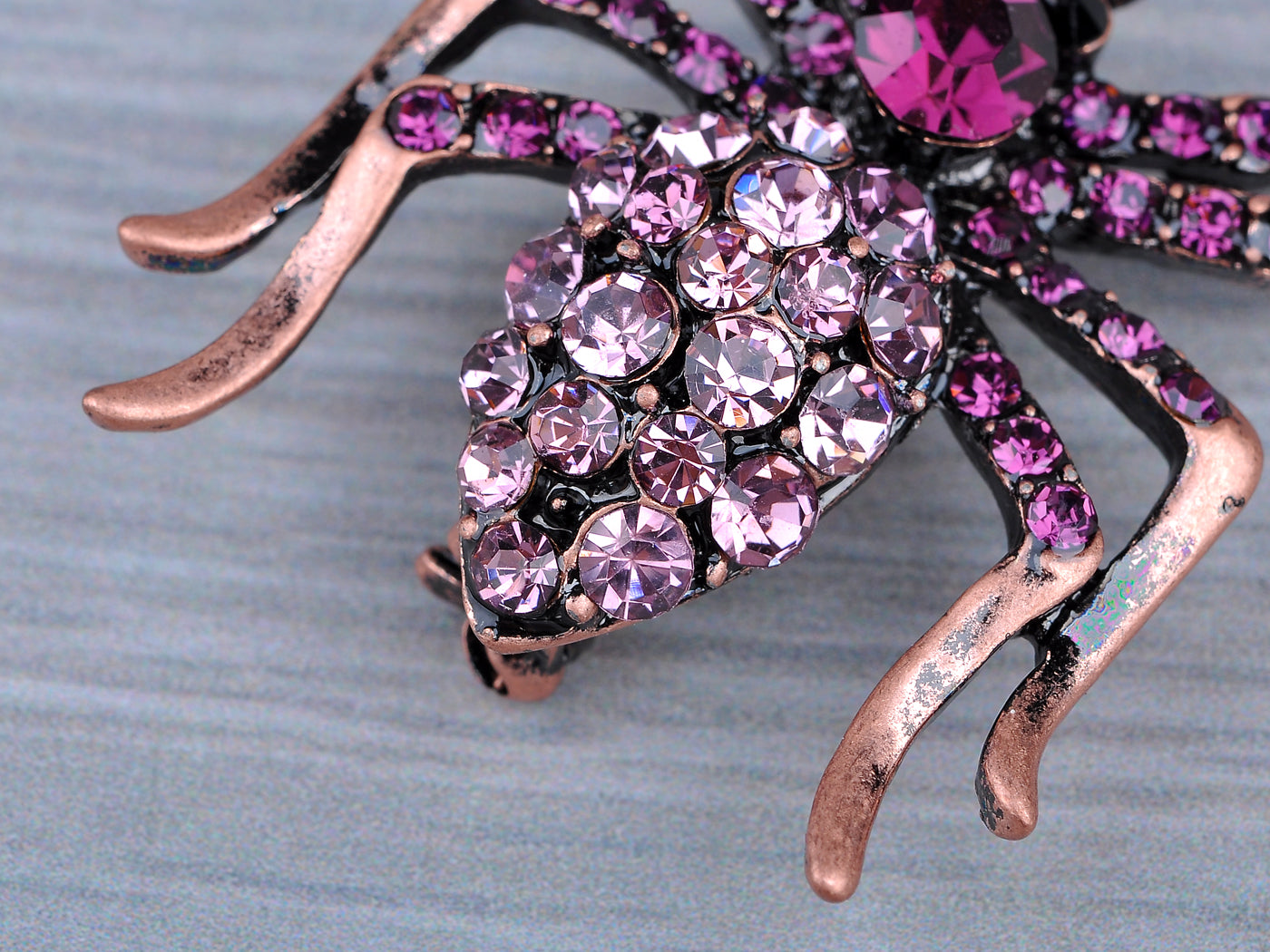 Amethyst Dazzling Purple Spider Bug Insect Pin Brooch
