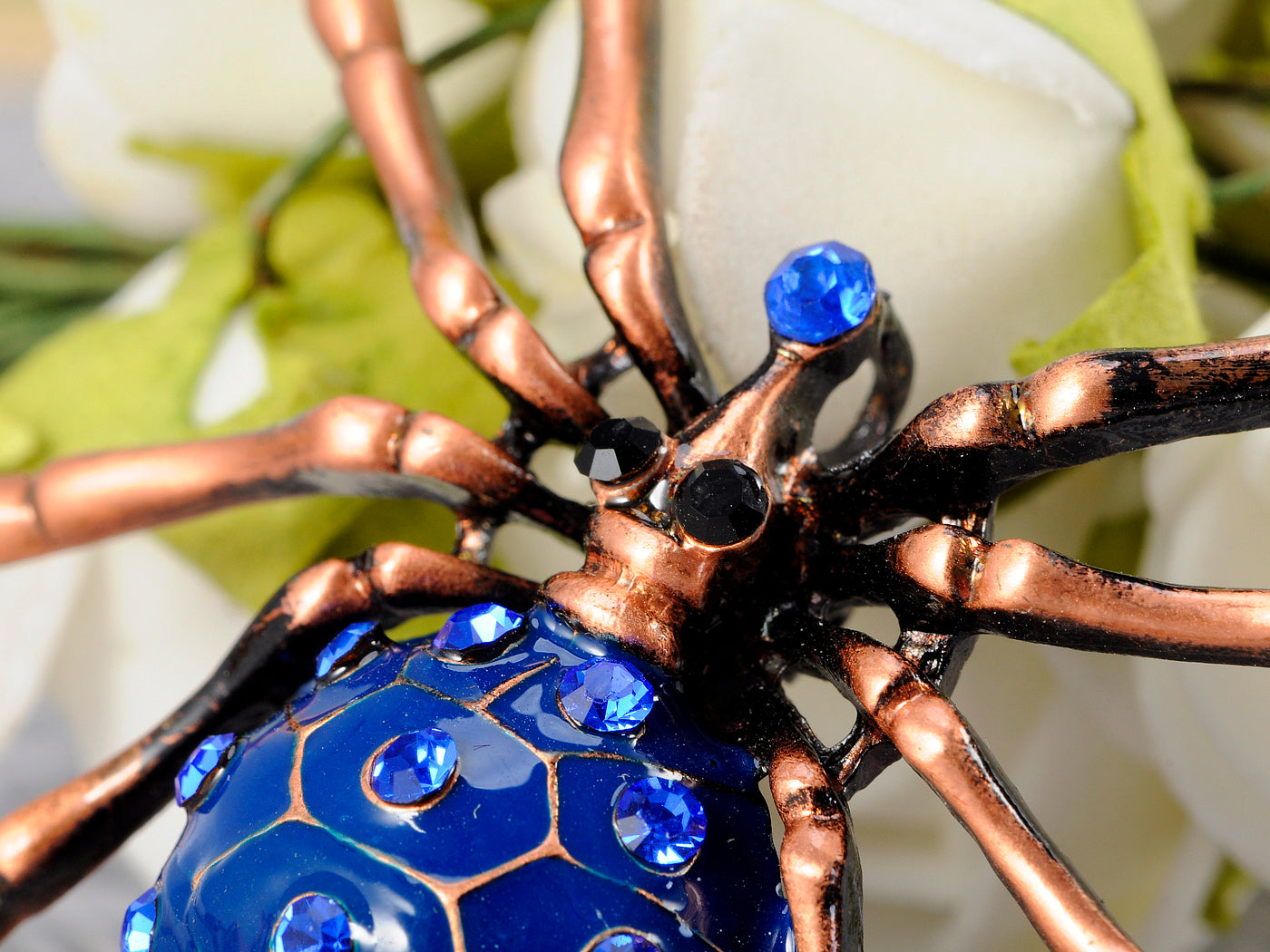 Stunning Blue Green Mosaic Spider Jewelry Pin Brooch
