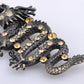 Reproduction Dragon Brass Brooch Pin Topaz