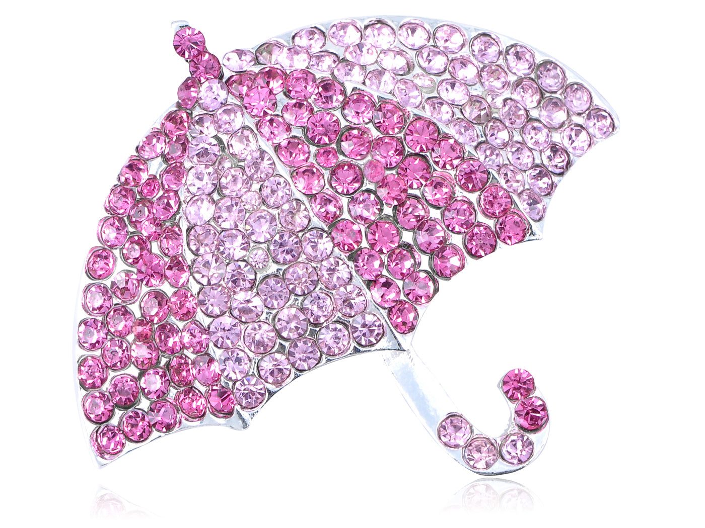 Rose Pink Sparkle Embedded Umbrella Pin Brooch