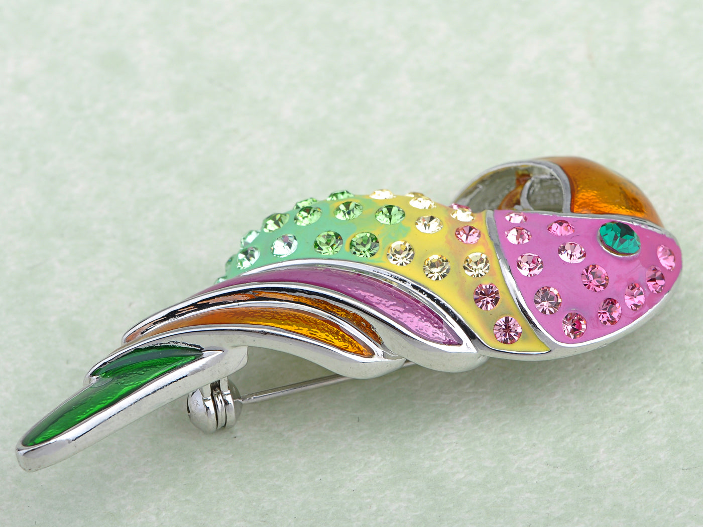 Beaked Parakeet Budgie Colorful Tropical Pin Brooch